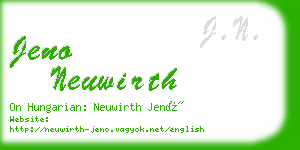 jeno neuwirth business card